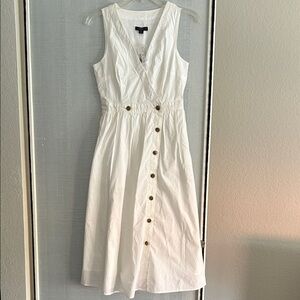 NWT J Crew White Sleeveless Button-Down Dress